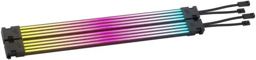 [CP-8920282] Corsair ARGB PSU Cable Strips with 2x strips, each featuring 100 addressable RGB LEDs, easily controlled via +5V ARGB motherboard header. CP-8920282