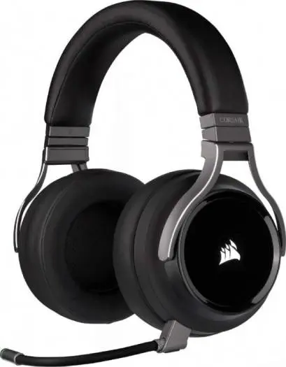 Corsair Virtuoso RGB Wireless Gaming Headset with high-fidelity 7.1 surround sound, memory foam earcups, and 20-hour battery life. CA-9011185-NA