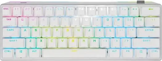 Corsair K70 RGB Pro Mini Wireless Keyboard with hot-swappable Cherry MX switches, PBT keycaps, and multi-device wireless compatibility. CH-9189110-NA