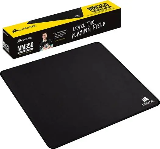 Corsair MM350 Champion Series Medium Cloth Gaming Mouse Pad (320x270x5mm) with anti-fray edges and ultra-durable, smooth glide surface. CH-9413520-WW