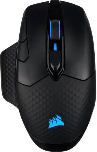 Corsair Dark Core RGB Pro SE Gaming Mouse with 18K DPI sensor, 8 programmable buttons, tri-mode BT/wired/wireless connectivity, and 9-zone RGB. CH-9315511-EU