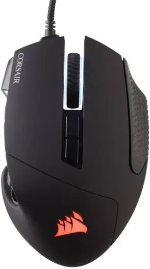 Corsair Scimitar RGB Elite MOBA/MMO Gaming Mouse with 18,000 DPI optical sensor, 17 programmable buttons, and dynamic RGB lighting. CH-9304211-EU