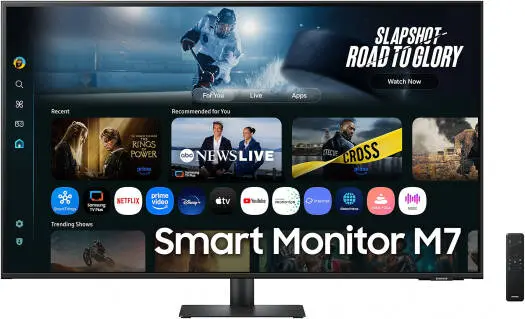 [LS43FM702UMXUE] Samsung 43" M7 M70F 4K UHD Smart Monitor, 3840×2160 Resolution, 60Hz Refresh Rate, USB-C Connectivity, AI Smart Features, Large Screen for Work & Entertainment, Simple Stand, Middle East Version - LS43FM702UMXUE