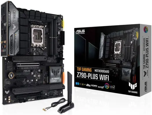 ASUS TUF GAMING Z790-PLUS WIFI LGA1700 ATX motherboard with DDR5 up to 192GB, PCIe 5.0 x16, 4x M.2, Intel 2.5Gb Ethernet, HDMI/DP, and USB-C 90MB1D80-M1EAY0