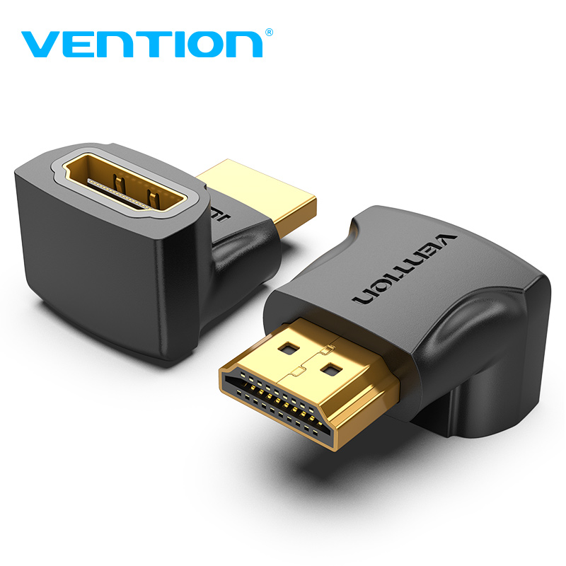 [AINB0-2] VENTION HDMI 270 Degree Male to Female Adapter Black 2 Pack Model # AINB0-2
