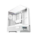 Xigmatek Vision Arctic E-ATX Gaming Case with ARGB lighting, tempered glass panels, strong airflow design, and spacious hardware support in white. EN45219