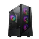 Xigmatek DUKE ATX Case with meshed & tempered-glass front, left TG panel, USB 3.0, and 4× X24F ARGB front fans for strong airflow. EN49158
