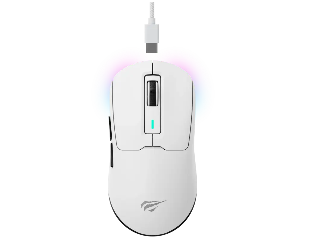 Havit MS969WB gaming mouse features the PMW3395 sensor, ultra-precise tracking, and dual 2.4GHz + wired modes for fast, responsive performance on PC and laptop. MS969WB