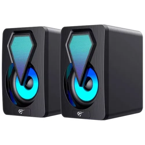 Havit SK210Mini Pro 2.0 speakers deliver clear stereo audio, compact design, and vibrant RGB lighting for an enhanced desktop experience. SK210MINI PRO