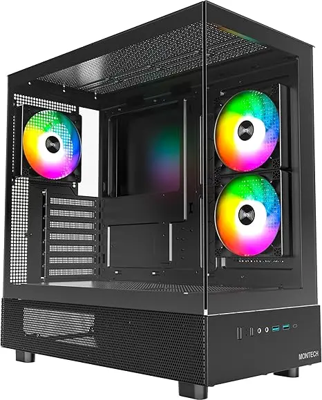 Montech BLACK case 3×120mm fans, 4090 GPU 360mm