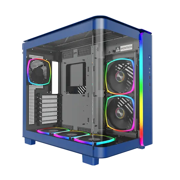 Montech King 95 Pro Blue mid-tower case delivers strong airflow, excellent hardware support, and a bold modern design for high-performance gaming setups. KING 95 PRO Blue