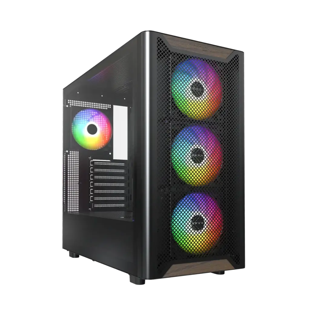[XR Wood BLACK] Montech BLACK case GF120 fans