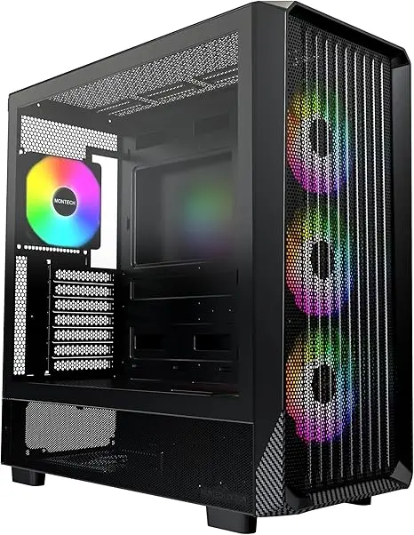 Montech BLACK X5 case 3×140mm 1×120mm fans, GPU