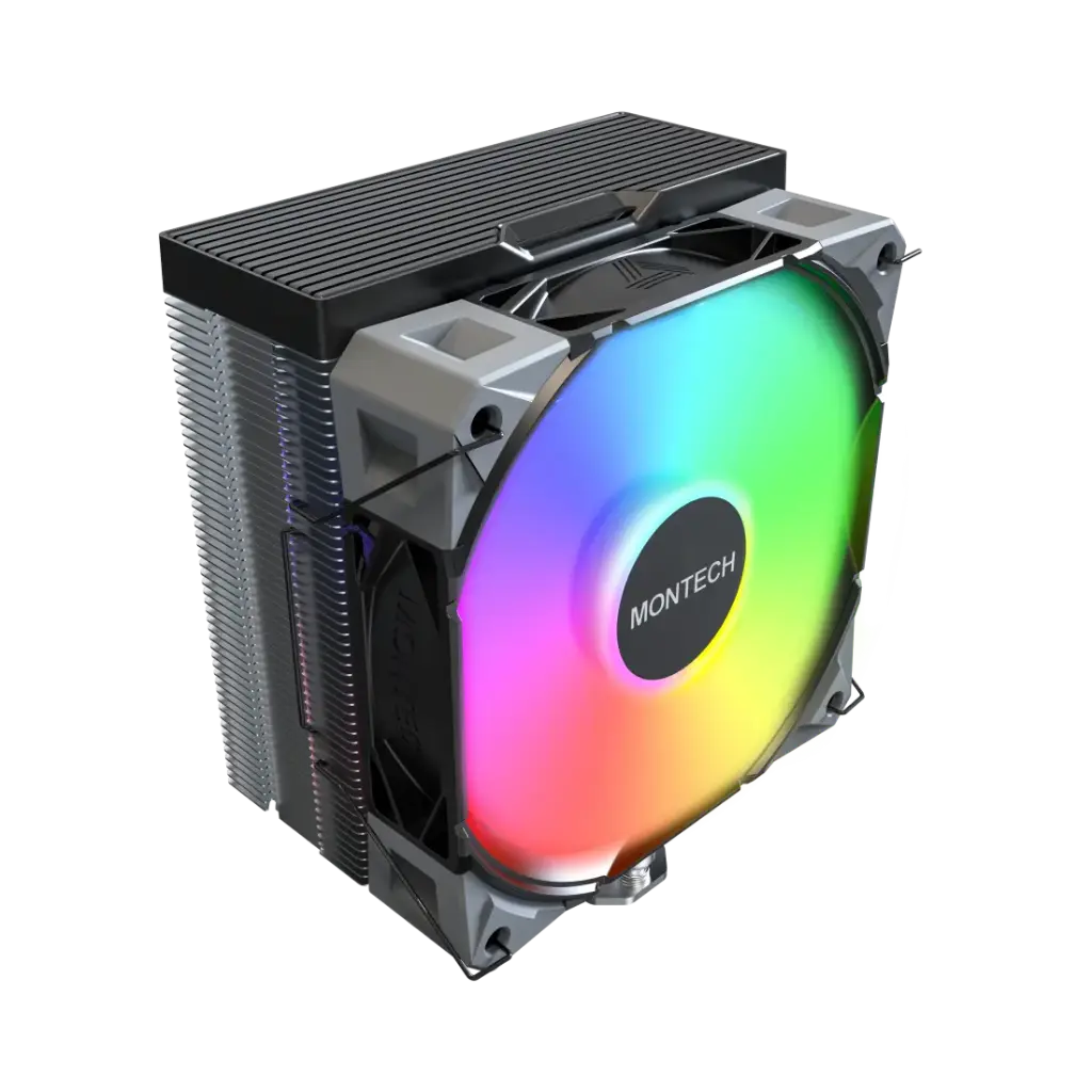 Montech NX400 ARGB White air cooler delivers strong 85CFM airflow, 4 heat pipes, 2000RPM PWM performance, low-noise FDB fan, and vivid 5V ARGB lighting for Intel & AMD builds. NX400 ARGB White