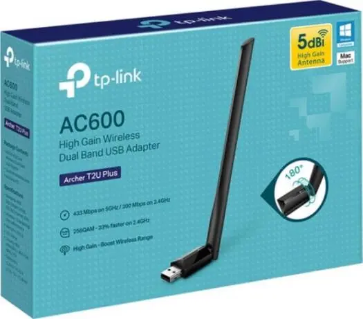 [Archer T2U Plus] TP-Link USB Wifi Adapter for PC AC600 Mbps Wireless Network Adapter for Desktop  Archer T2U Plus Archer T2U Plus