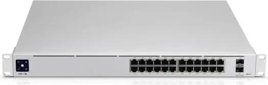 Ubiquiti Networks UniFi Switch PRO 24-Port Gigabit Managed Switch with SFP+, 1.3" Touchscreen, 24x Gigabit Ethernet Ports, 2x 10Gb SFP+ Ports, Rack-Mountable Design, Black USW-Pro-24