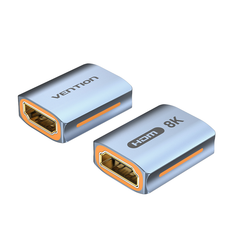 VENTION HDMI-A Female to Female 8K Adapter Gray Aluminum Alloy Type 2 Pack Model # AIUH0-2
