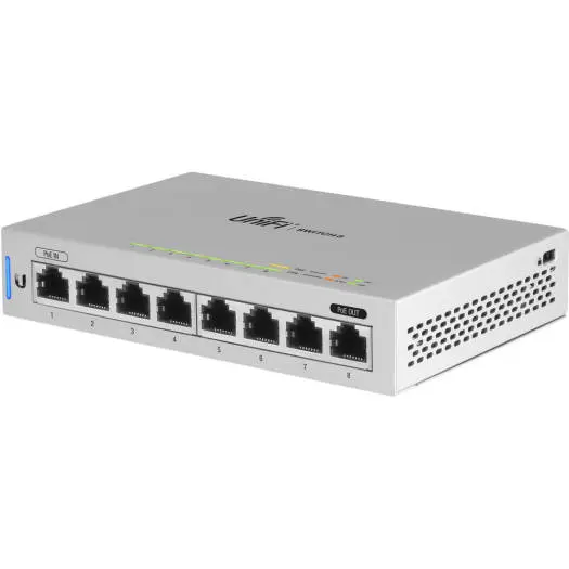Ubiquiti Networks US-8-60W UniFi 8-Port Gigabit PoE Compliant Managed Switch, With POE Passthrough, 16Gbps Switching Capacity, 11.9 Mpps Fwd Rate, 12W Power, 8 x RJ45 Gigabit ETH Ports, US-8-5