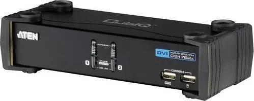 [CS1762A] Aten CubiQ 2-Port USB DVI/Audio KVMP Switch - Black CS1762A