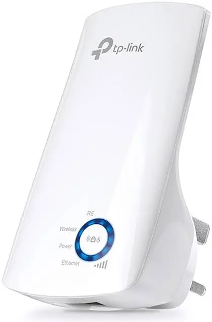 TP-Link 300Mbps Wi-Fi Range Extender, 2.4GHz Frequency, Up to 300Mbps Signal Rate, 2x Internal Antennas, 1x Ethernet Port (RJ45), UK Plug, White WA850RE