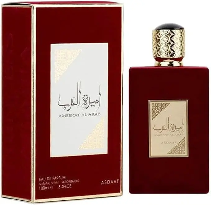 Lattafa Asdaaf Ameerat Al Arab Eau de Parfum delivers a rich, elegant scent with long-lasting oriental notes, perfect for confident daily wear and special occasions. 100ml