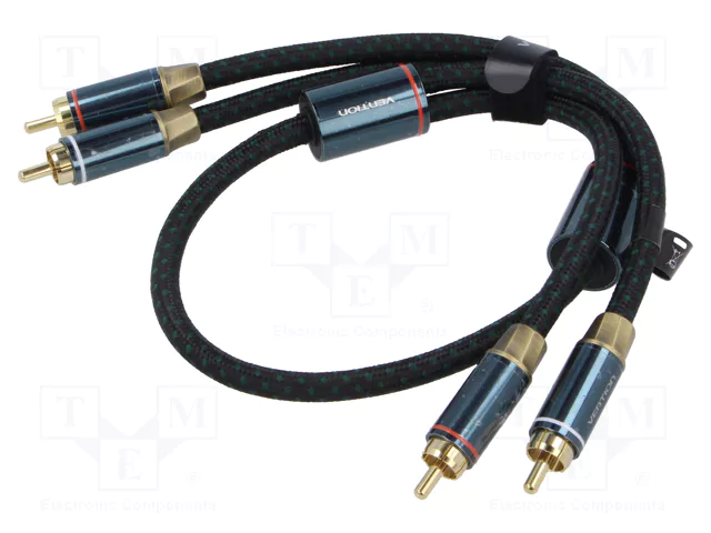 VENTION Cotton Braided 2RCA Male to 2RCA Male Audio Cable 1.5M Green Copper Type  Model # BCUGG