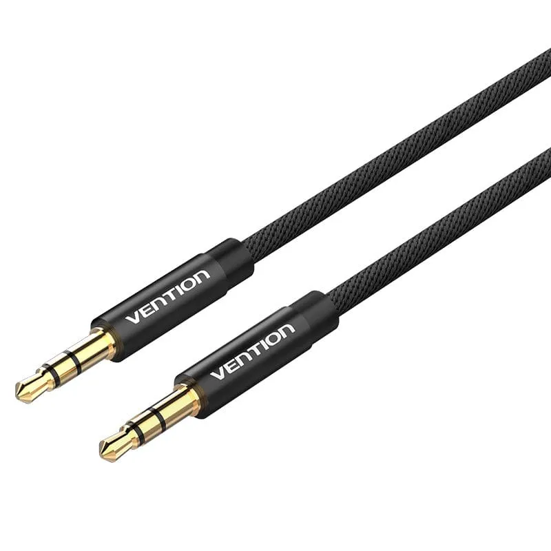 VENTION Fabric Braided 3.5mm Male to Male Audio Cable 3M Black Metal Type Model # BAGBI