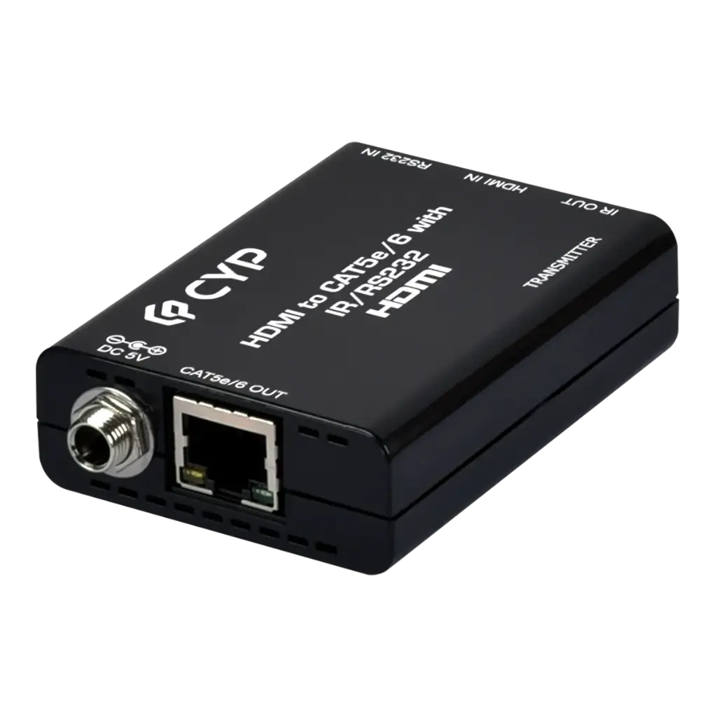 [ CH-519KIT ] CH-519TXL HDMI to CAT5e/6 Extender delivers reliable 4K@60 transmission up to 40m with IR/RS-232 pass-through, deep color support, and advanced audio formats for pro AV installs. CH-519TXL