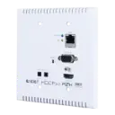 CH-1527TXWPUS HDMI over Cat.5e/6/7 Wall-Plate Extender delivers clean 4K@60 transmission with LAN, PoH, IR/RS-232, and CEC bypass—ideal for sleek, professional AV installations. CH-1527TXWPUS