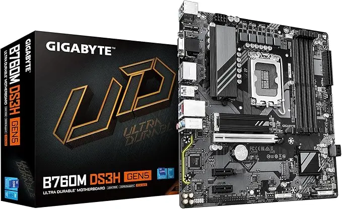 [B760M-DS3H-DDR4-GEN5] GIGABYTE B760M-DS3H-DDR4-GEN5 B760M DS3H GEN5 motherboard 14th 6+2+1