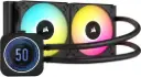 CORSAIR iCUE H100i ELITE LCD XT liquid CPU cooler with 240mm radiator, 2.1″ IPS LCD, AF Custom RGB ELITE fans pushing 65.57 CFM at 2100RPM, and Custom RGB pump head—smart cooling with bold visuals. CW-9060074-WW