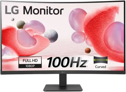 [32MR50C-B] LG 32 Inch Curved Monitor (1920x1080) with HDMI, FHD, 100Hz, AMD FreeSync, OnScreen Control, Dynamic Action Sync, Black Stabilizer, Tilt Stand 32MR50C-B