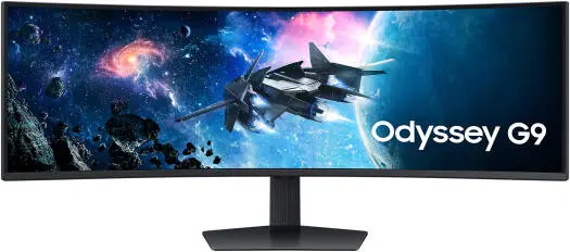 Samsung 49" Odyssey G9 Dual-QHD Curved Gaming Monitor, 5120×1440 Resolution, 240Hz Refresh Rate, 1ms GTG Response Time, VA QLED Panel, DisplayHDR 1000, AMD FreeSync Premium Pro, 1000R Curvature, Black, Middle East Version - LS49CG954EMXUE