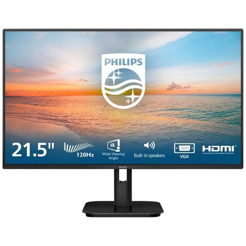 [22E1N1100LA/89] PHILIPS 1000 Series 22″ VA monitor with FHD resolution, ultra-smooth 120Hz refresh rate, 1ms MPRT response, SmartImage, SmartContrast, and eye-care features—clear, fast visuals for work and everyday use. 22E1N1100LA