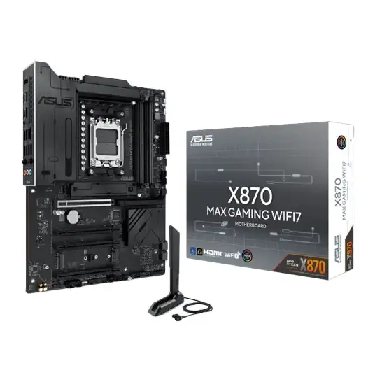 [90MB1NY0-M0EAY0] ASUS TUF Gaming X870-PRO WiFi 7 AM5 motherboard with PCIe 5.0, DDR5 support, 2.5Gb LAN, USB4, and AI Cooling—durable white performance built for next-gen Ryzen systems. 90MB1NY0-M0EAY0
