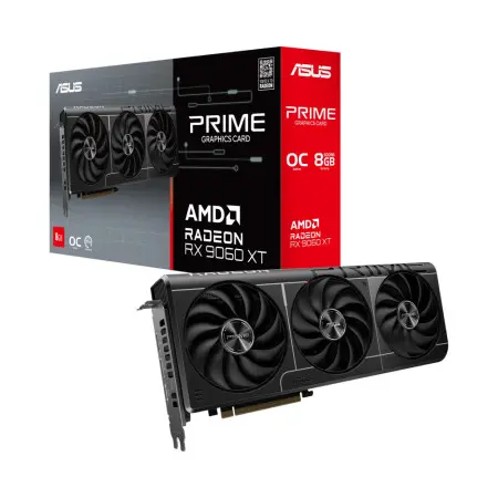 [90YV0MI0-M0NA00] ASUS PRIME RX9060XT O8G 8GB GDDR6 graphics card with HDMI & 2× DisplayPort for solid gaming performance and smooth visuals. 90YV0MI0-M0NA00