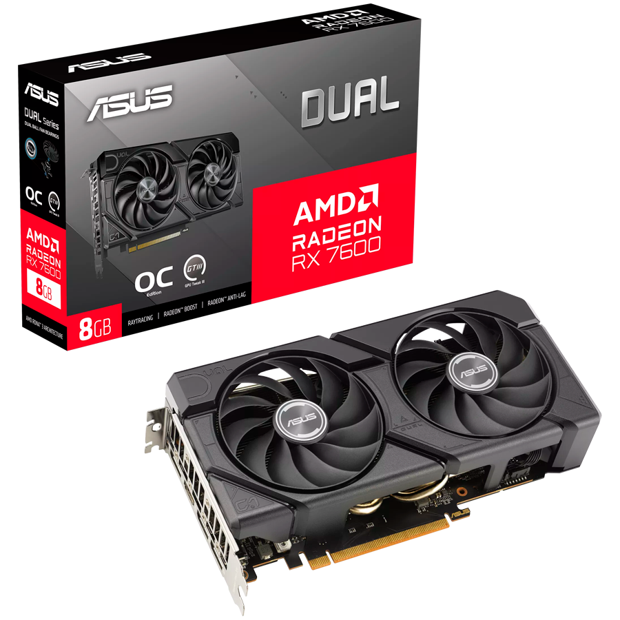 [90YV0LD0-M0NA00] ASUS 90YV0LD0-M0NA00 RX7600-O8G 7600 8GB GDDR6 graphics card