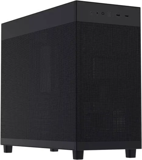 ASUS Prime AP303 Mesh Midi Tower in black — a sleek, mesh-front mid-tower chassis engineered for airflow and system expandability. 90DC00V0-B39000