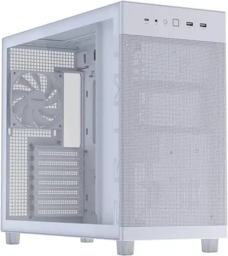 ASUS PRIME AP303 TG WHITE ATX mid-tower case with tempered glass, high-airflow design and support for robust cooling and expandability. 90DC00V3-B39010