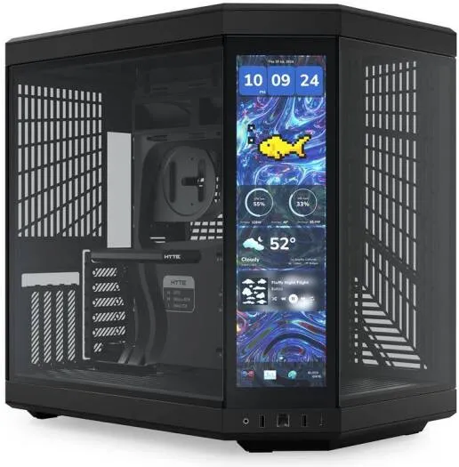 [CS-HYTE-Y70TTI-BB] HYTE Y70 Touch Infinite Dual Chamber Mid-Tower ATX Computer Case, 14.5" 688 x 2560 (2.5K) Touch Display, Up to 10 Fans & 360mm Radiator Support, Black | CS-HYTE-Y70TTI-BB