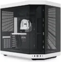 HYTE Y70 mid-tower case in black and white with panoramic glass design, spacious interior, and optimized airflow—crafted to showcase and cool powerful gaming builds CS-HYTE-Y70-BW