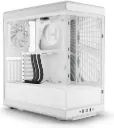 HYTE Y40 mid-tower case in white with panoramic tempered glass, optimized airflow, and spacious interior—designed to showcase and cool high-performance gaming builds CS-HYTE-Y40-WW