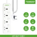 Terminator TPB 484-4M 4-way universal power extension socket with durable construction and reliable performance—ideal for safe, everyday power management TPB 484-4M