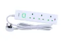 Terminator 3-way UK power extension socket with master switch, single LED indicator, 1.25mm² 2M cable, and 13A fused moulded plug