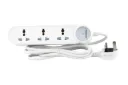 Terminator 3-way universal power extension socket with master switch, LED indicator, 2M cable, and 13A fused plug