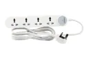Terminator 4-way universal power extension socket with master switch, LED indicator, 3M cable, and 13A fused plug