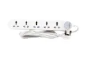 Terminator 5-way universal power extension socket with master switch, LED indicator, 3M cable, and 13A fused plug