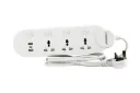 Terminator 3-way universal power extension socket with 3 USB ports (2.6A, Type-A & Type-C), individual switches, LED indicators, 2M cable, and 13A fused plug