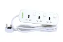 Terminator 3-way universal power extension socket with individual switches, LED indicators, 1.25mm² 4M cable, and 13A fused moulded plug