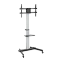 VEOTECH FS44-46TW Heavy Duty TV Cart (37-86") - 50kg Capacity with Locking Casters, D-Ring Handle & Equipment Shelf